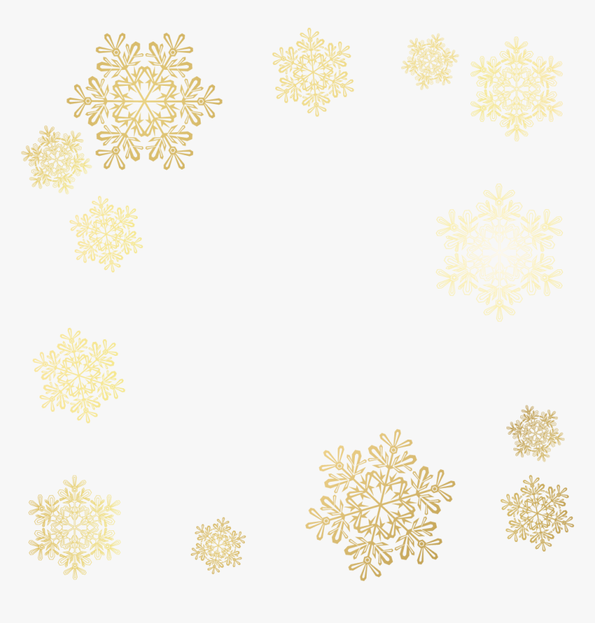 Golden Snowflakes Area Painted Pattern Vector White - Gold Snowflake Png, Transparent Png, Free Download