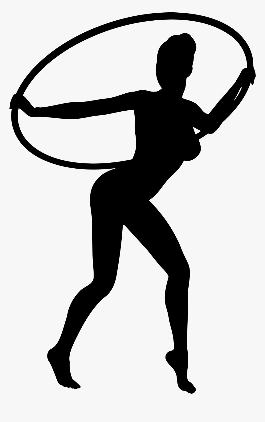 Girl Dancing With Hoop Silhouette Clip Arts - Rhythmic Gymnastics Clip Art, HD Png Download, Free Download