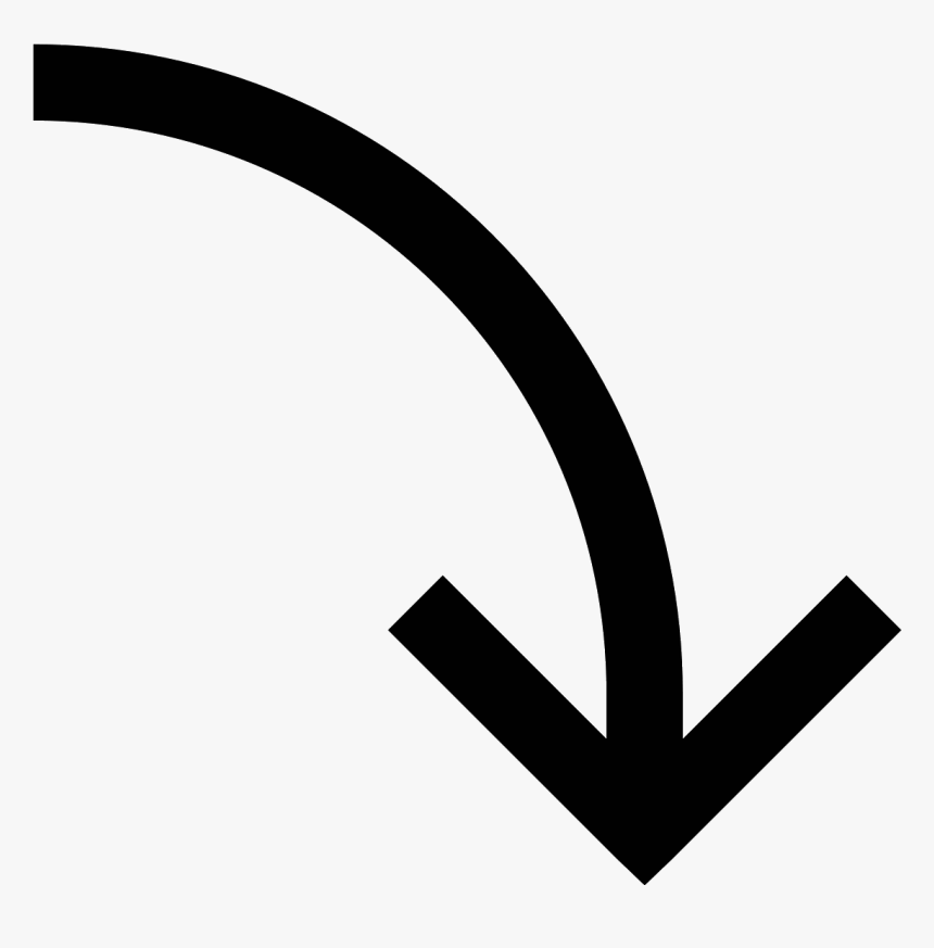 Downward Arrow Icon - Arrow Symbol Bending Down, HD Png Download, Free Download