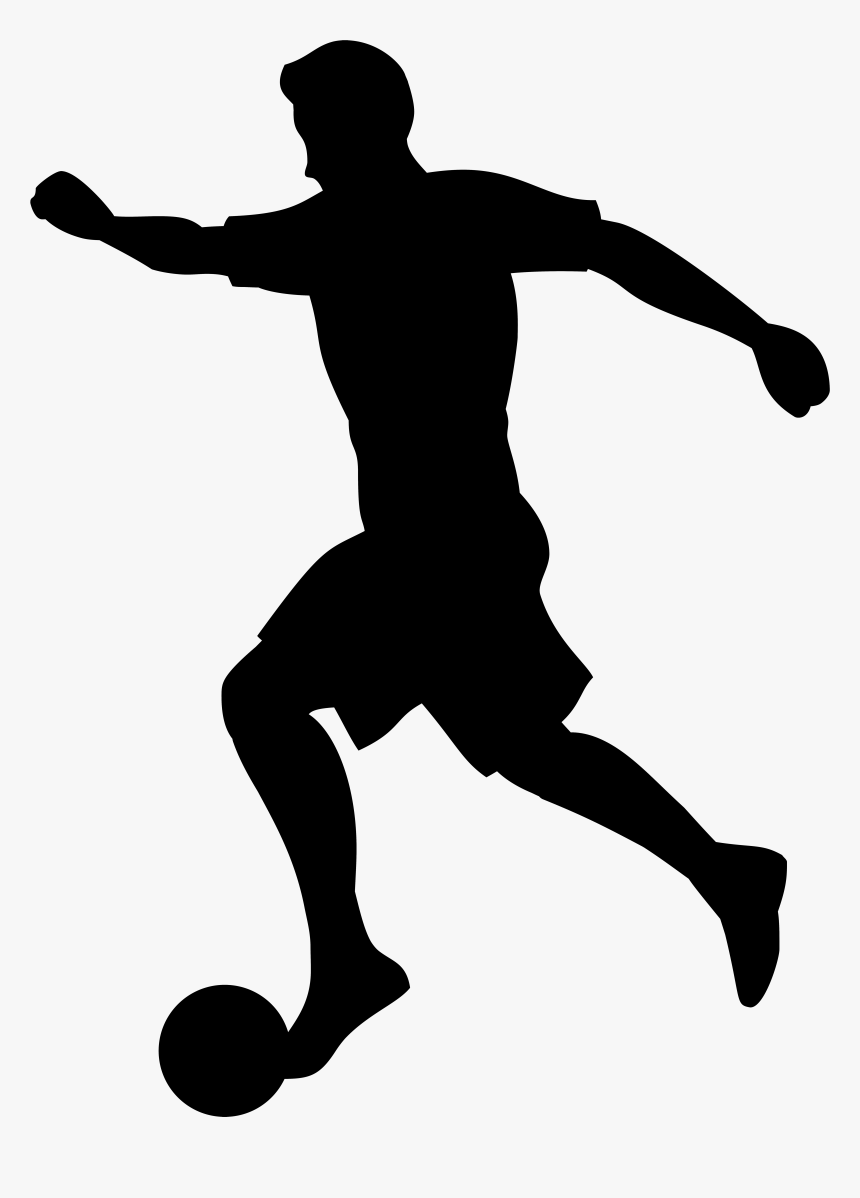 Footballer Silhouette Png Transparent Clip Art Imageu200b - Silhouette Football Player Png, Png Download, Free Download