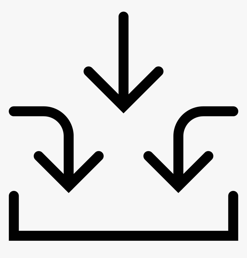 White Arrow Pointing Down Png - Multiple Inputs Icon Svg, Transparent Png, Free Download