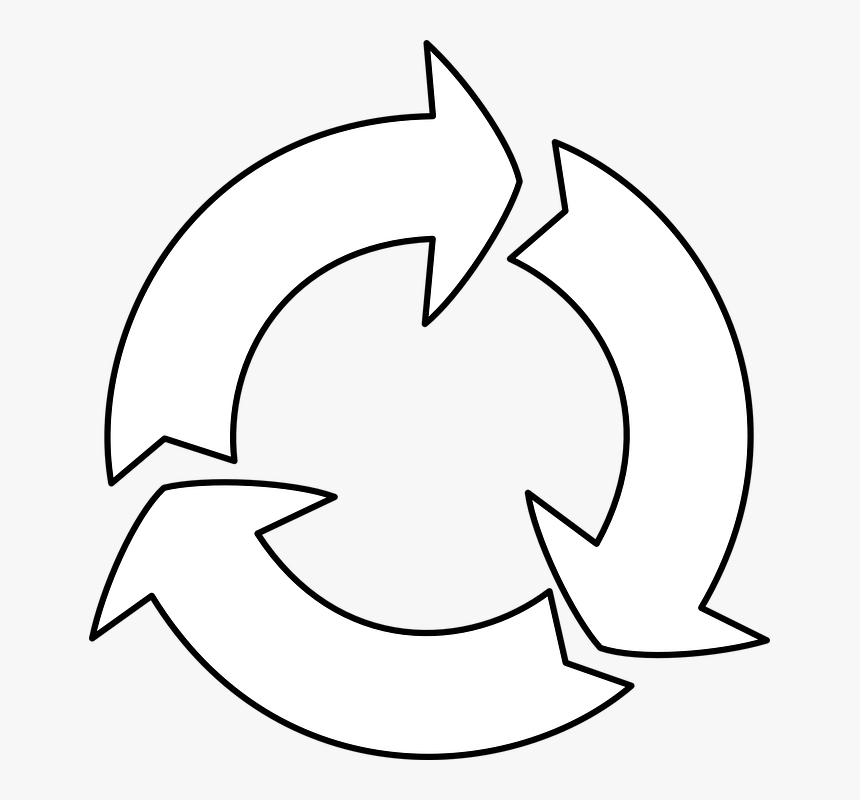 Reuse, Recycle, Sign, Symbol, Arrows, Circle, White - Recycle White Arrows, HD Png Download, Free Download