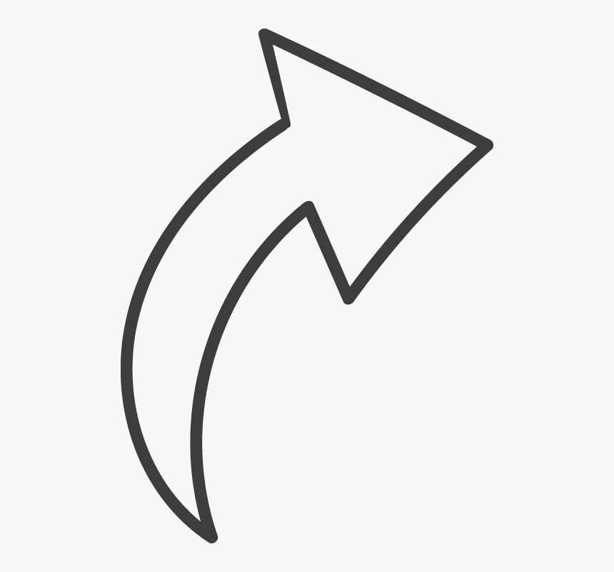 Up Right Arrow White Doodle - Line Art, HD Png Download, Free Download