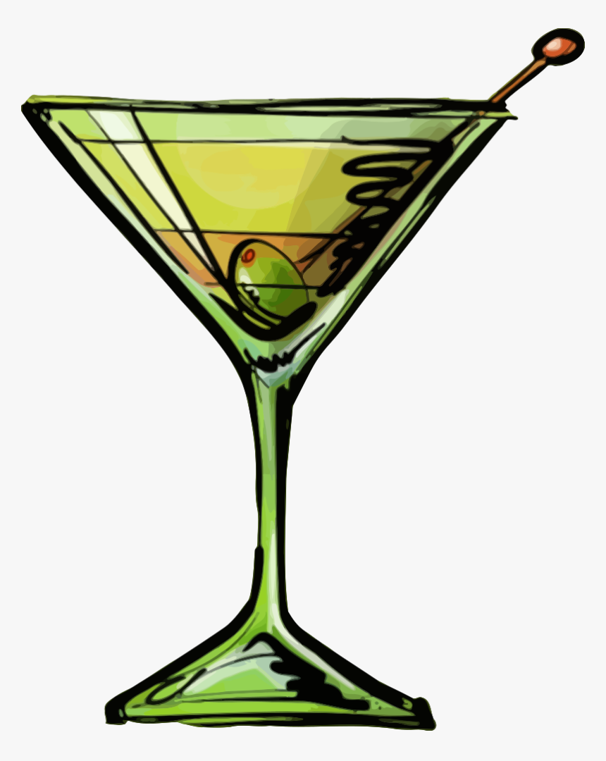 Dirty Martini Cocktail - Clip Art Martini Glass, HD Png Download, Free Download
