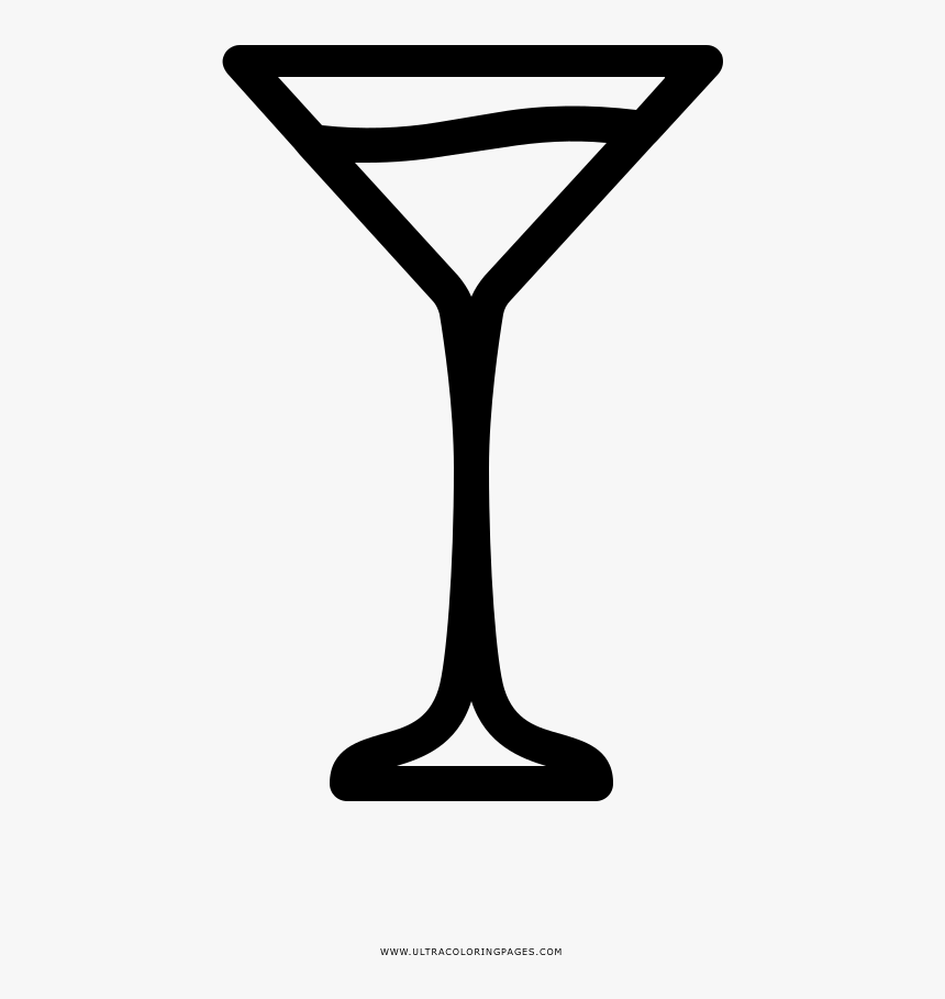 Martini Coloring Page - Martini Glass, HD Png Download, Free Download