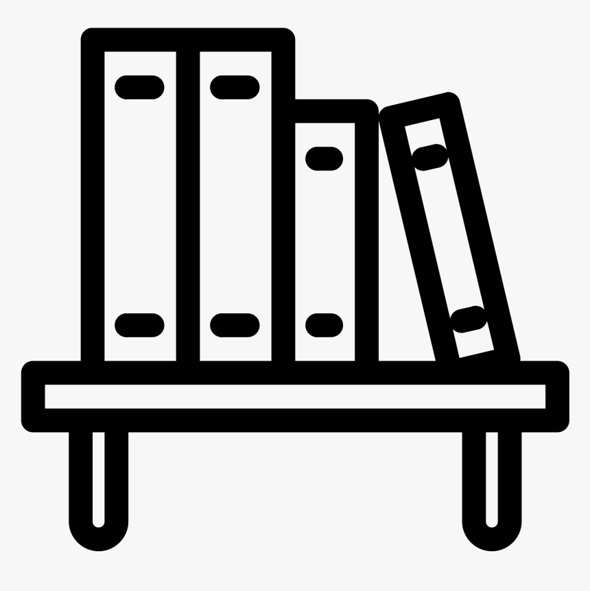 Jpg Library Library Book Shelf Icon Free Download Png - Bookshelf Clipart Black And White, Transparent Png, Free Download