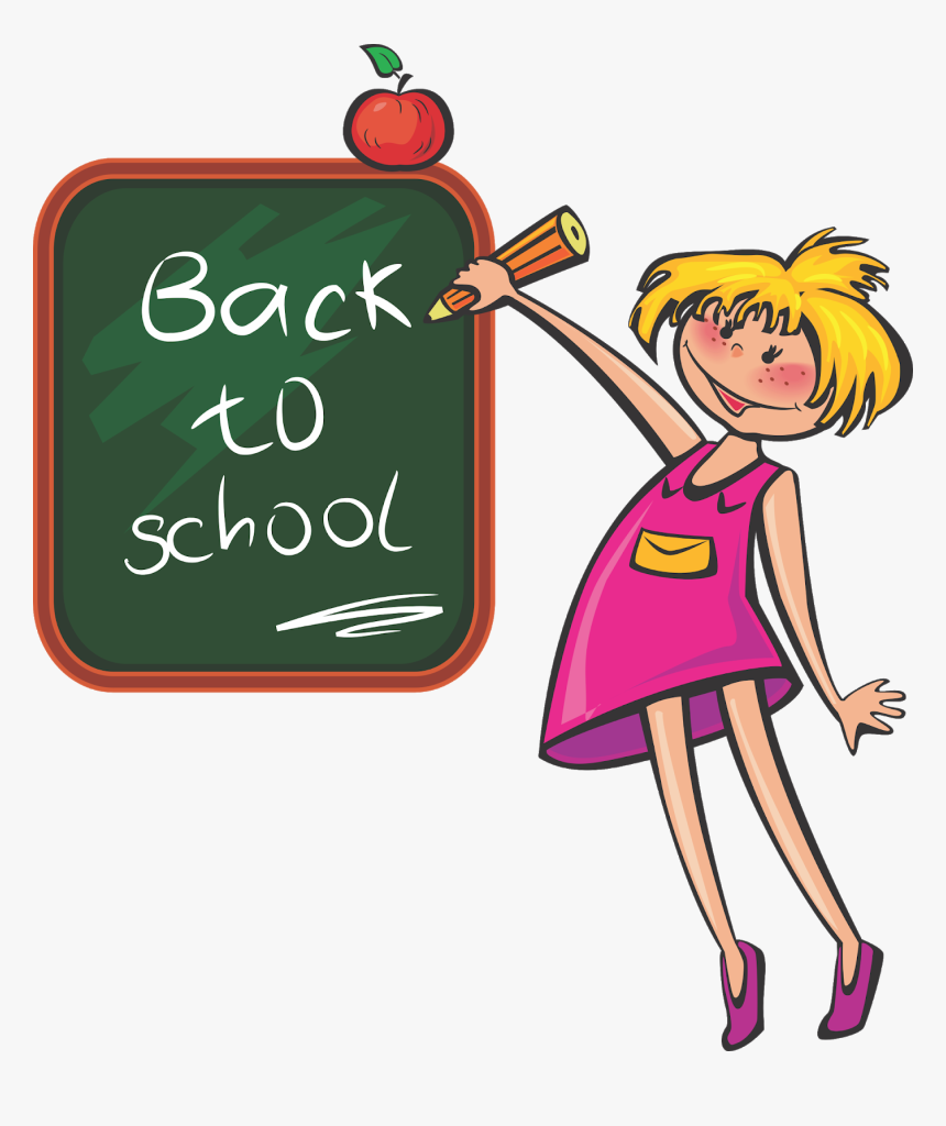 School Students Vector, Student Vector, Books Vector, - Cartoon Back To School Girl, HD Png Download, Free Download