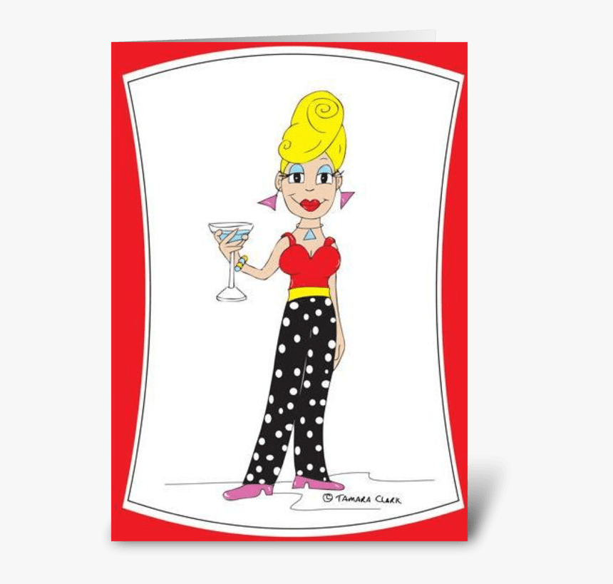 Cocktail Calli Greeting Card - Cartoon, HD Png Download, Free Download