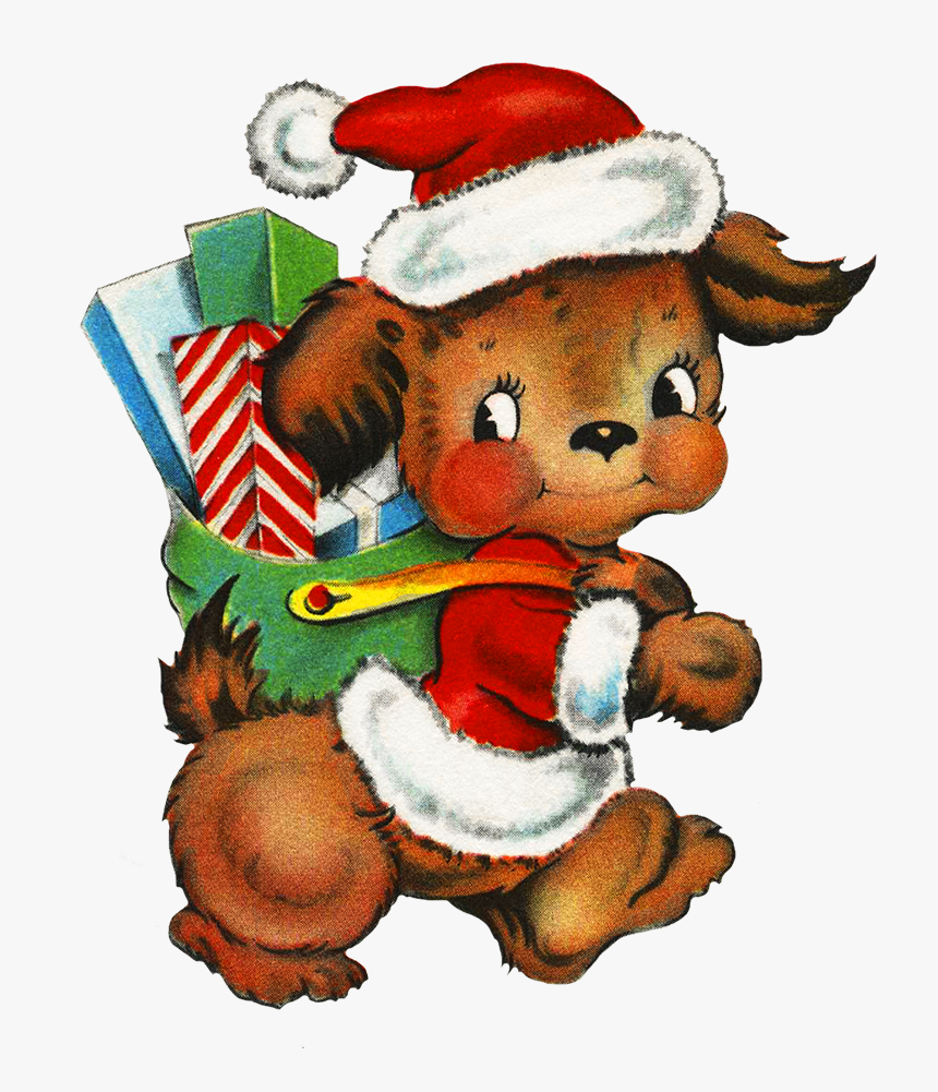 Christmas Parents Cliparts - Christmas Cute Dog Cartoon Png, Transparent Png, Free Download