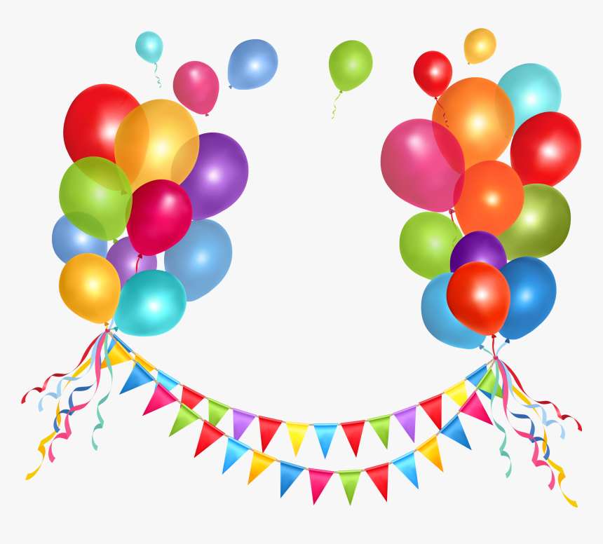 Transparent Party Streamer And Balloons Png Picture- - Party Streamers And Balloons, Png Download, Free Download