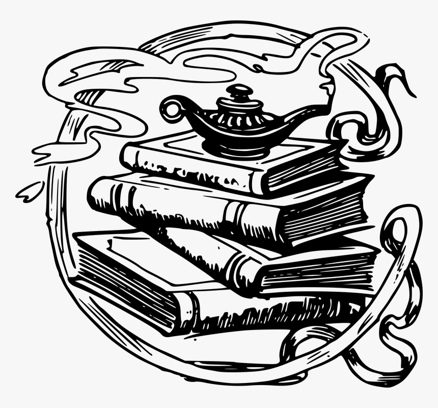 Book, Books, Circle Icons, Genie, Jinn, Lamp, Lantern - Genie Lamp On Books, HD Png Download, Free Download
