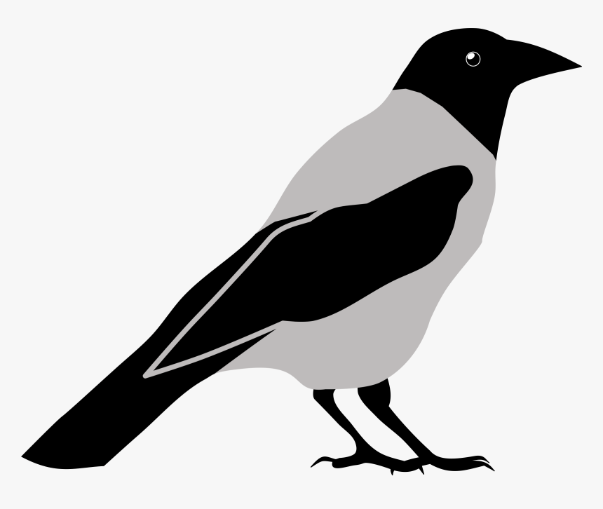 Clipart Crow By Rones Wikiclipart - Crow Black And White Clip Art, HD Png Download, Free Download