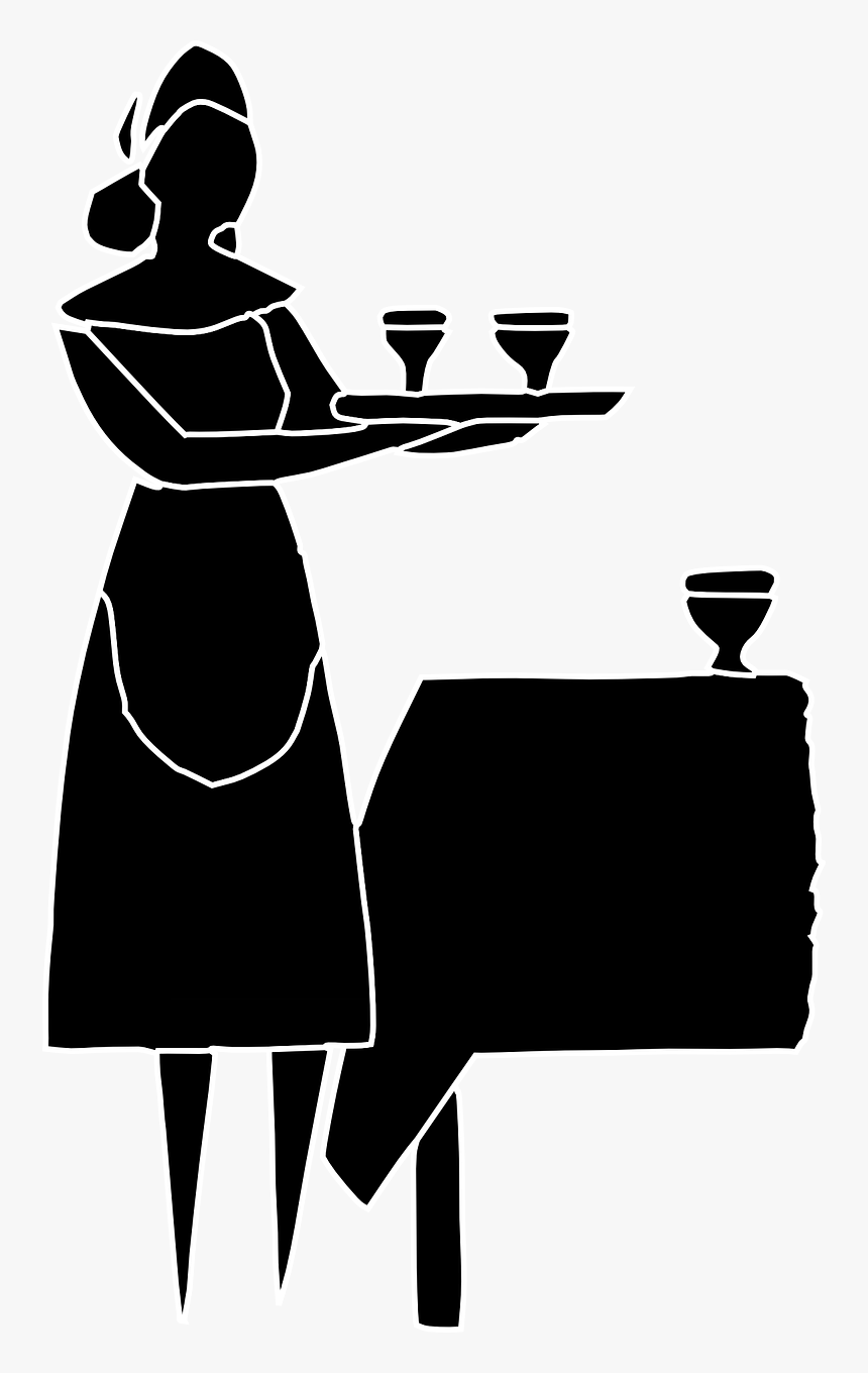 Server, Servant, Table, Lady, Silhouette, Restaurant - Restaurant Server Icon Png, Transparent Png, Free Download