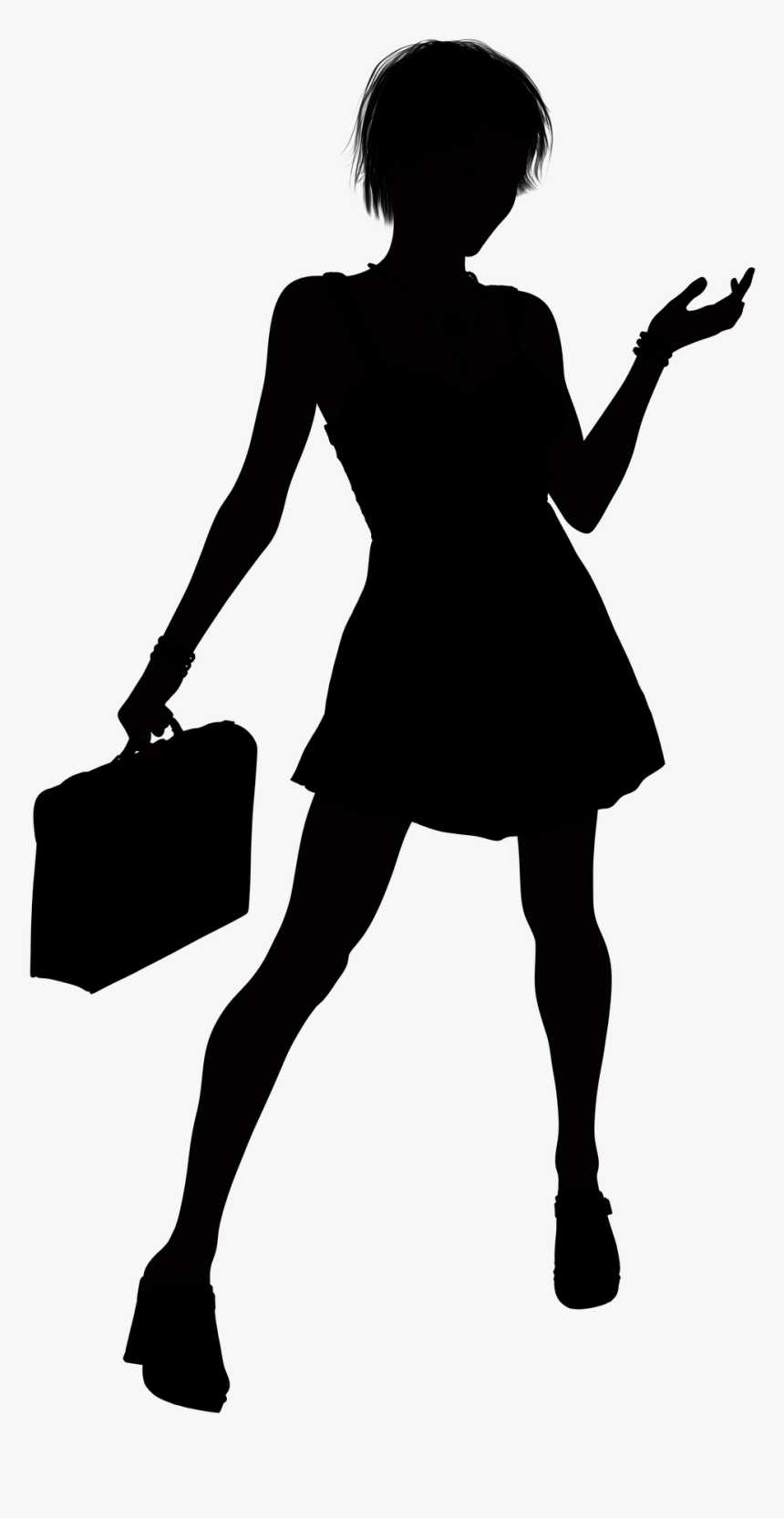 Transparent Waiter Silhouette Png - Woman Silhouette Purse, Png Download, Free Download