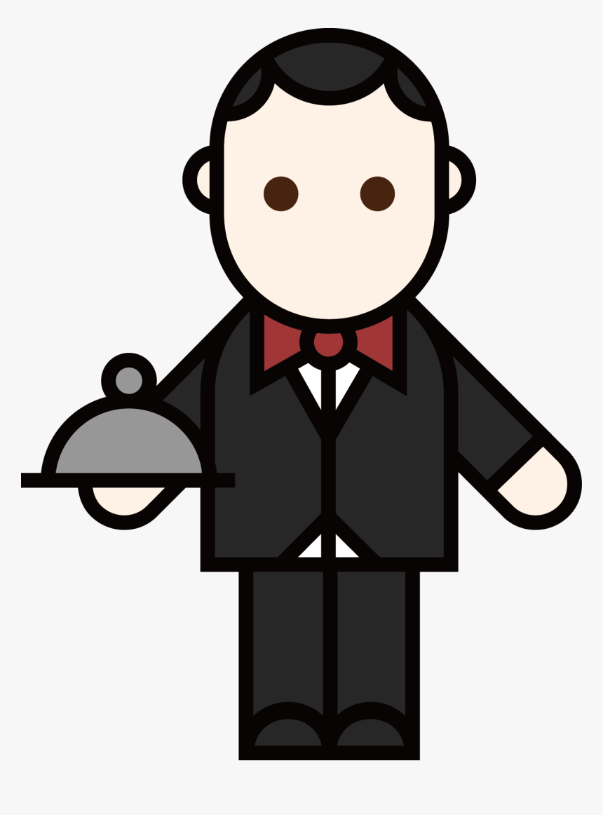 Transparent Waiter Cliparts - Waiter Drawings, HD Png Download, Free Download