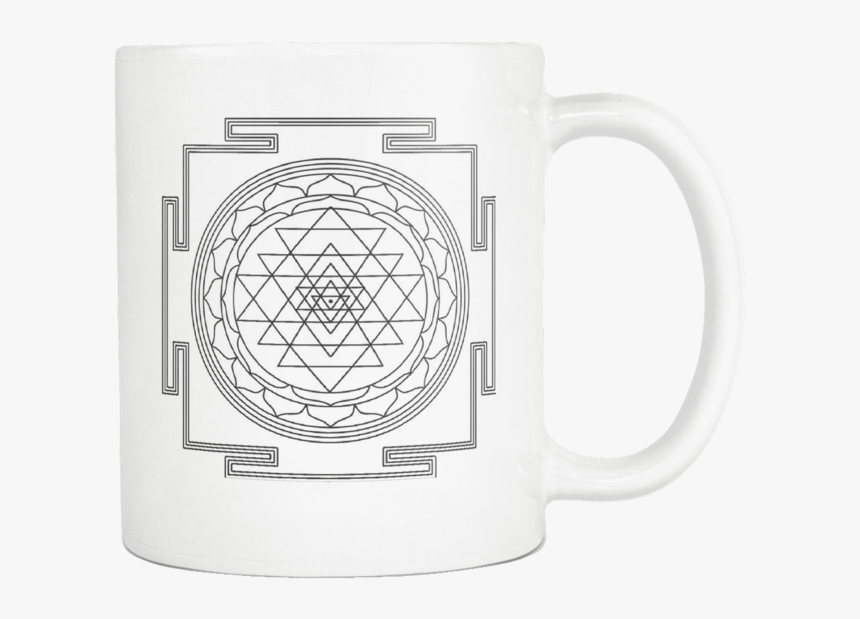 Sacred Geometry Mugs - Shree Yantra Black And White, HD Png Download, Free Download