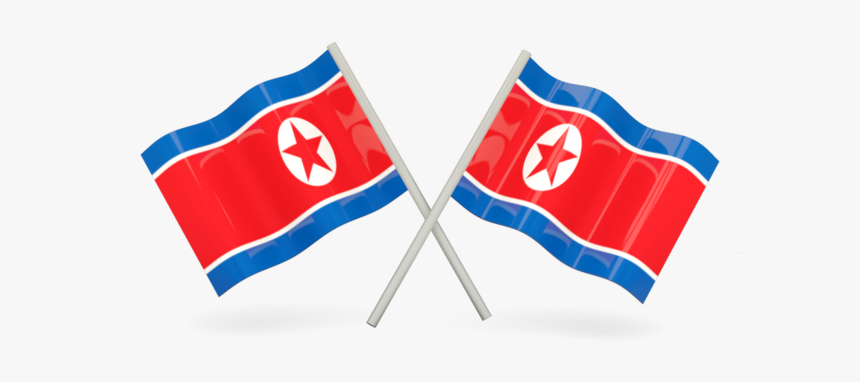 Two Wavy Flags - North Korea Flag Png, Transparent Png, Free Download