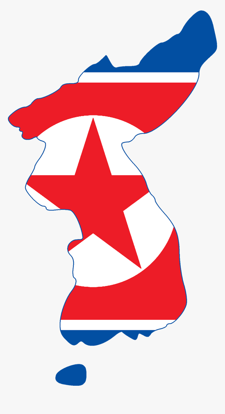 North Korea Flag With Map Graphics - Korea Map Dprk Flag, HD Png Download, Free Download