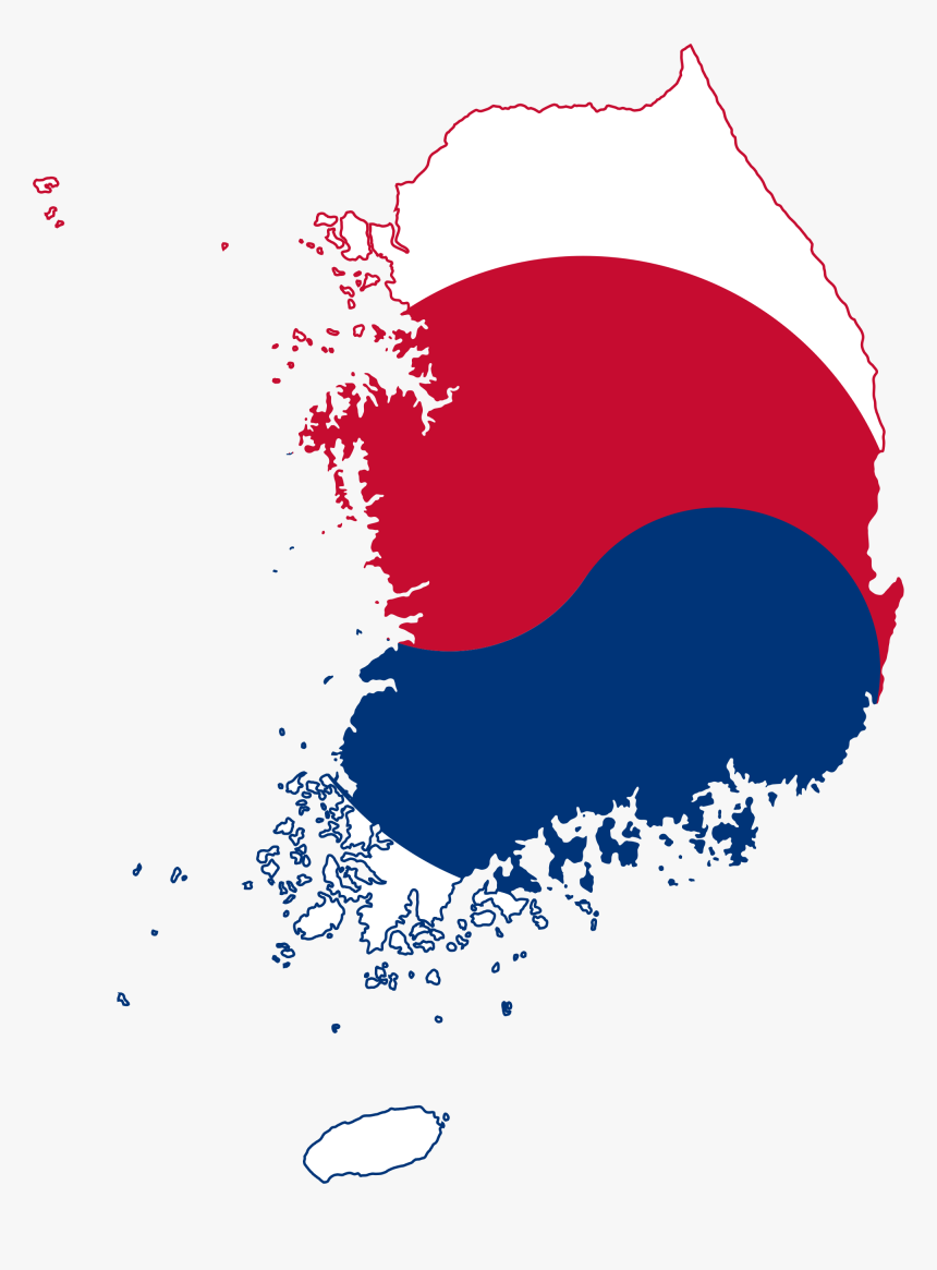 South Korea Flag Map, HD Png Download, Free Download