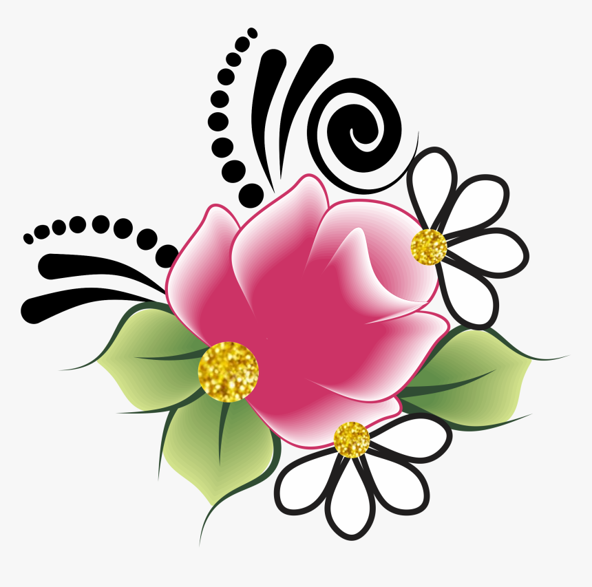 Black White Art, Flower Designs, Clip Art, Diy Crafts,, HD Png Download ...