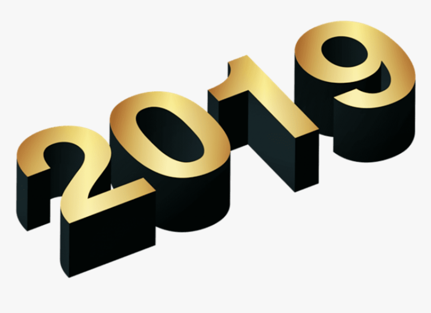 Free Png Download 3d Numeric 2019 Golden Png Png Images - Black And Gold 2019, Transparent Png, Free Download