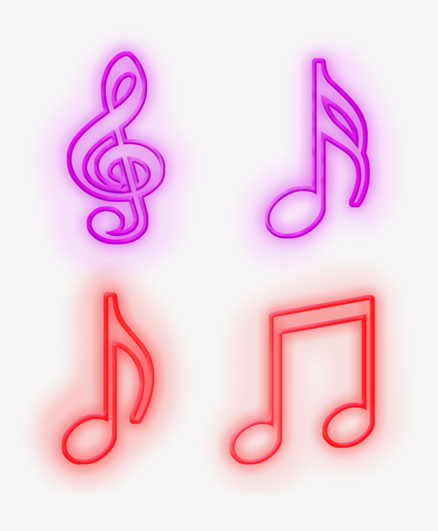 #ftestickers #music #musicalnotes #neon #luminous #colorful - Music Png Neon, Transparent Png, Free Download