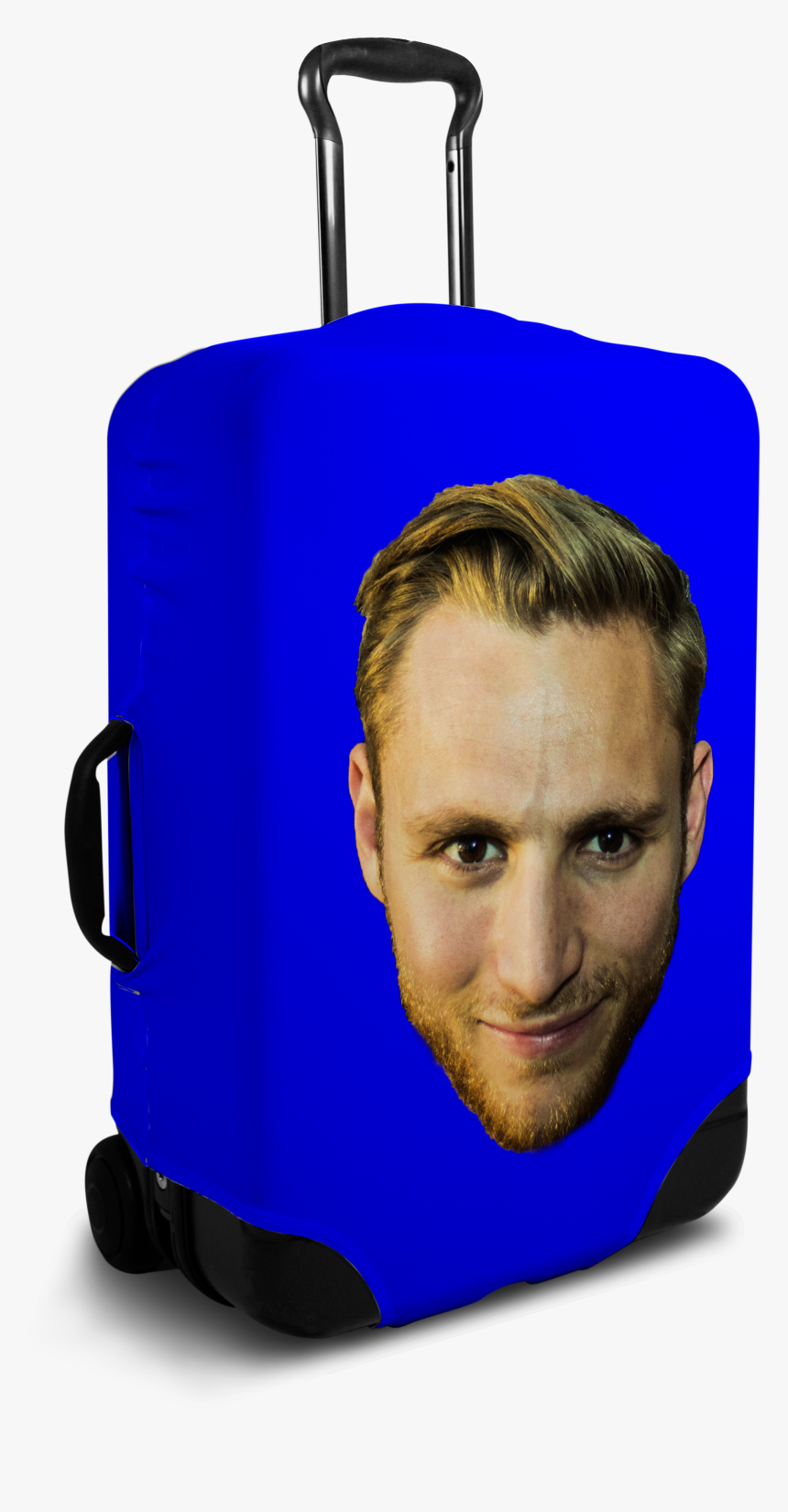 Custom Blue Luggage Cover With Personalized Face"
 - Suitcase Cover, HD Png Download, Free Download