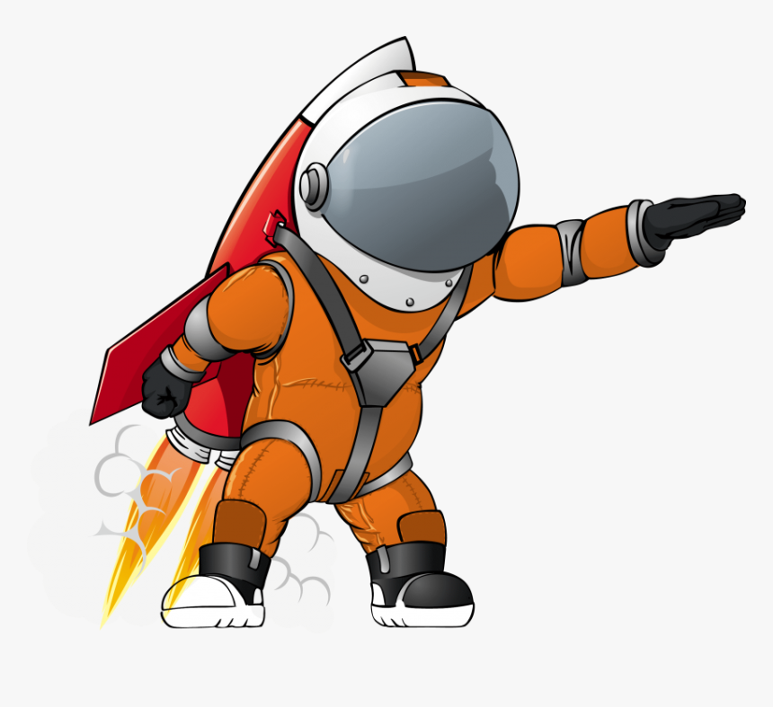 Astronaut And Rocket Cartoon Clipart , Png Download - Space Rocket Cartoon Png, Transparent Png, Free Download