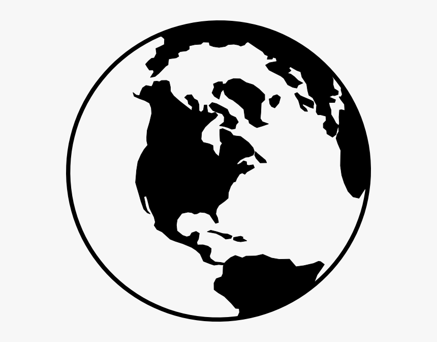 Transparent World Globe Png - Earth Clipart Black And White Transparent, Png Download, Free Download