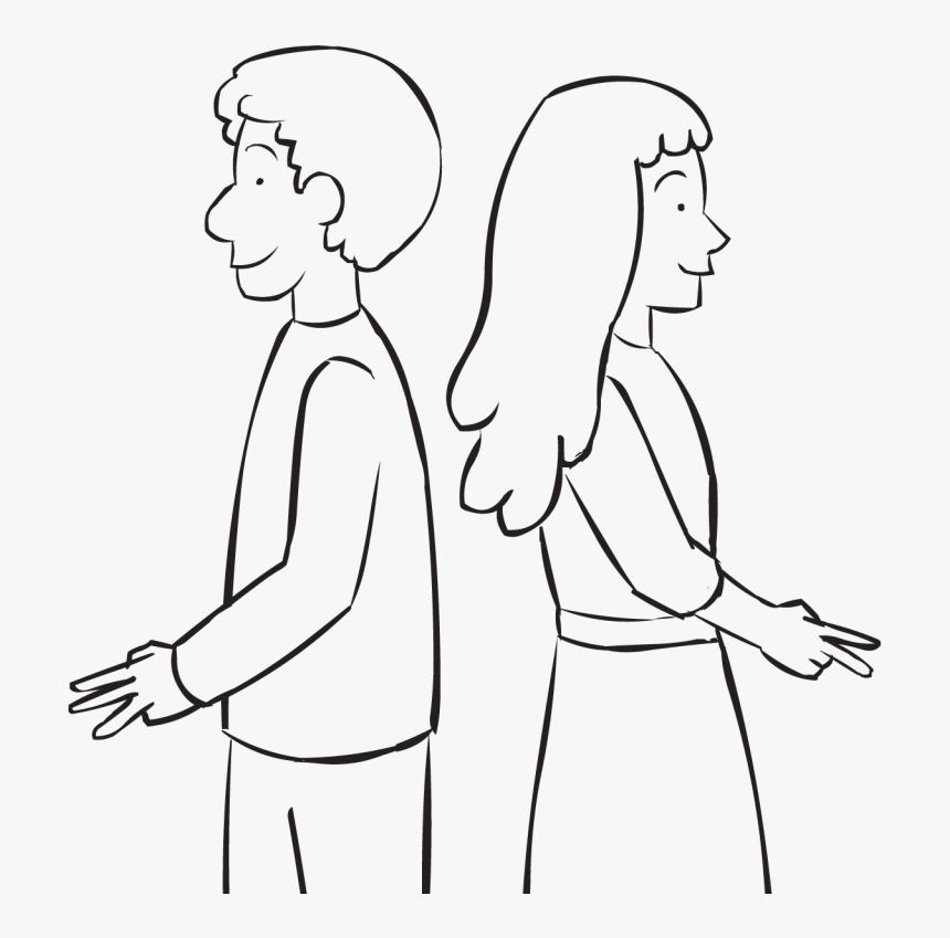 Back Two People Standing Back To Back To Each Other - Back To Back Activity, HD Png Download, Free Download