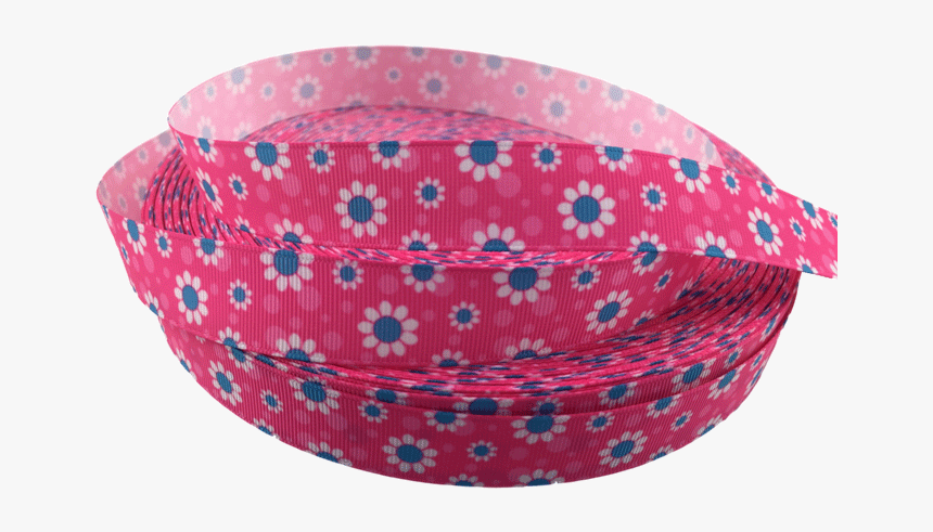 Ribbons [tag] Blue Daisy Pink Polka Dot Grosgrain Ribbons - Polka Dot, HD Png Download, Free Download