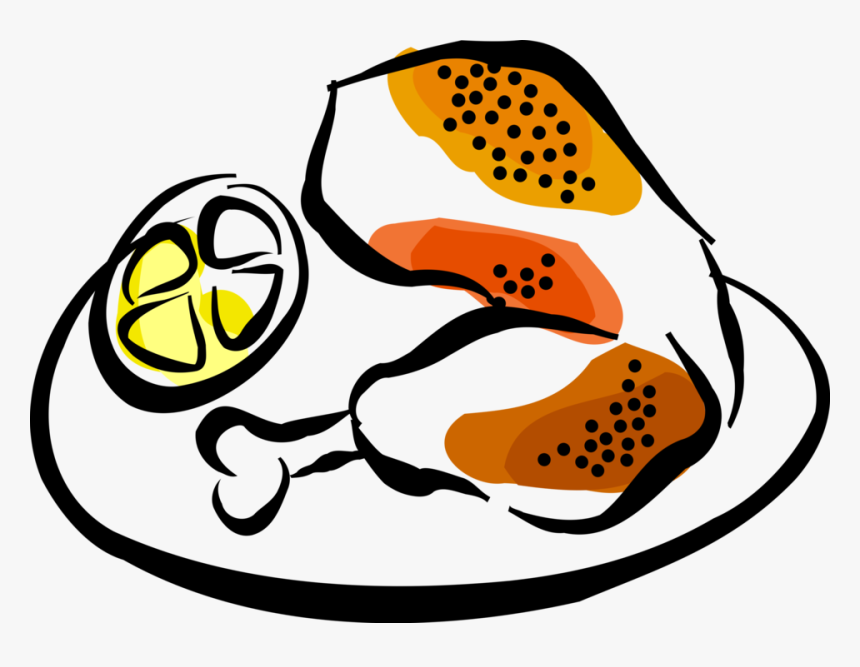 Vector Illustration Of Domesticated Fowl Chicken Leg - Roast Chicken, HD Png Download, Free Download