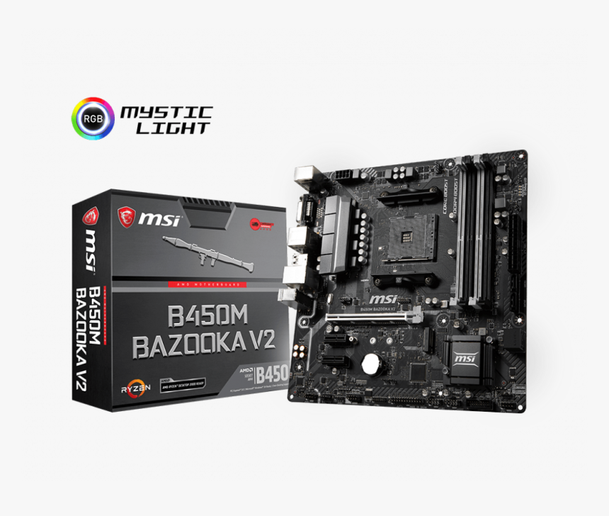 B450m Bazooka V2 - Motherboard Msi Am4 B450m Bazooka, HD Png Download, Free Download