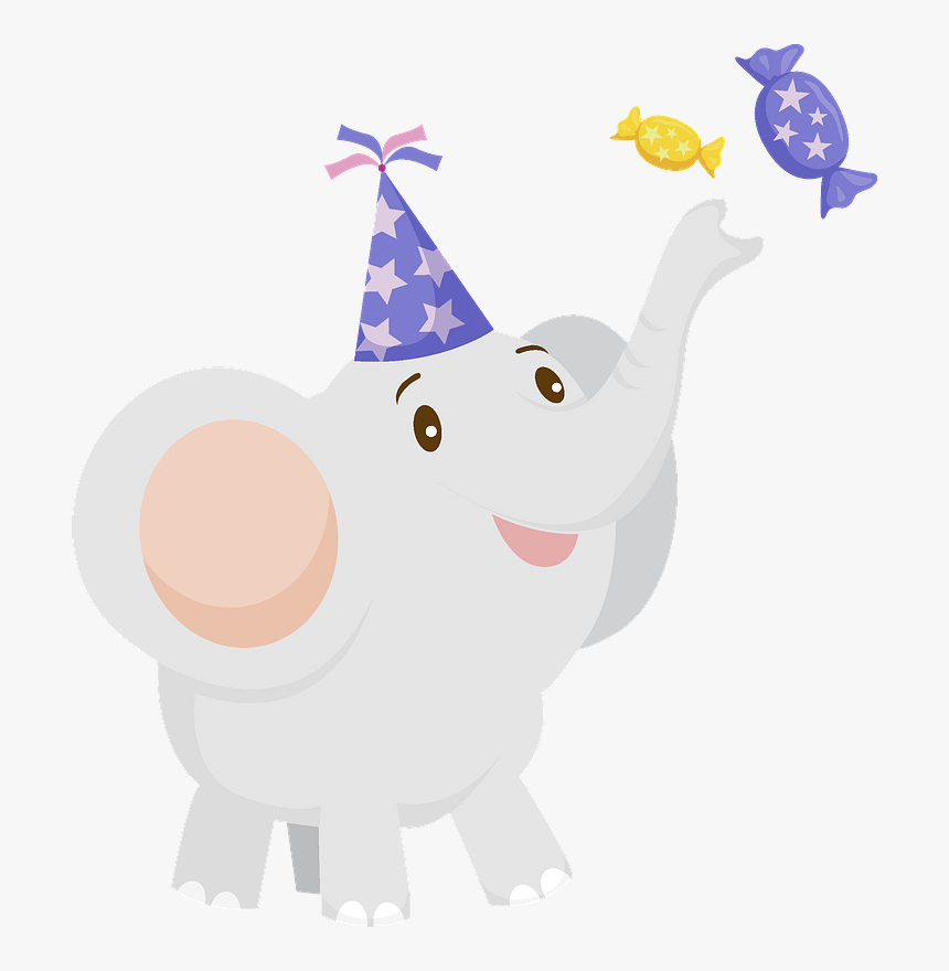 Elephant Birthday Clipart - Cartoon, HD Png Download, Free Download