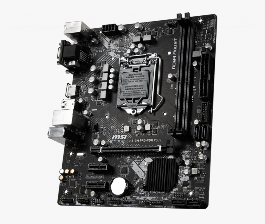 Msi H310m Pro-vdh Plus Motherboard Image - H310m Msi Pro Vdh, HD Png Download, Free Download