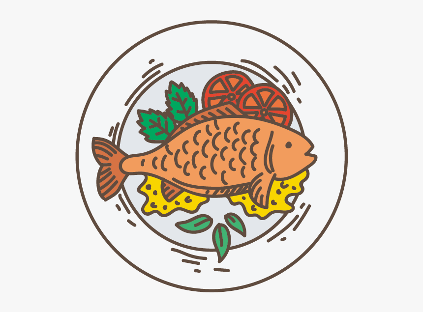 Fried Fish Fish Fry Roasting - Fish In A Dish Cartoon, HD Png Download, Free Download