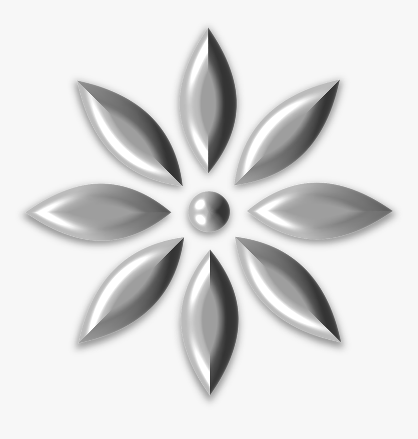 Silver Flower Png, Transparent Png, Free Download