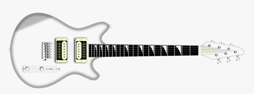 White Electric Guitar Clip Arts - Guitar Drawing Outline, HD Png Download, Free Download