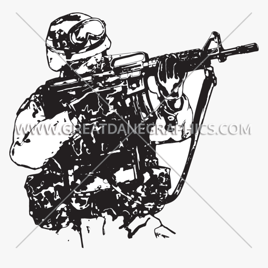 Soldiers Clipart Black And White - Free Vector Soldier Us, HD Png Download, Free Download