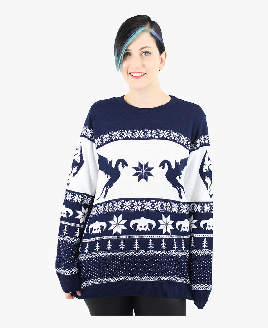 Skyrim Christmas Sweater - Skyrim Christmas Jumper, HD Png Download, Free Download