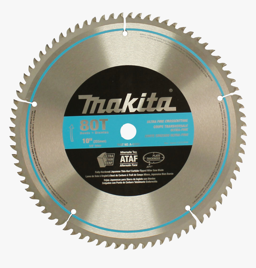 Makita A 93681 10 X 80t Miter Saw Blade , Png Download - 12 Miter Saw Blade, Transparent Png, Free Download