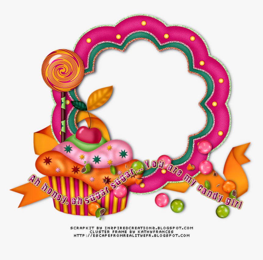 Candy Clipart Cluster - Frame Candy Png, Transparent Png, Free Download