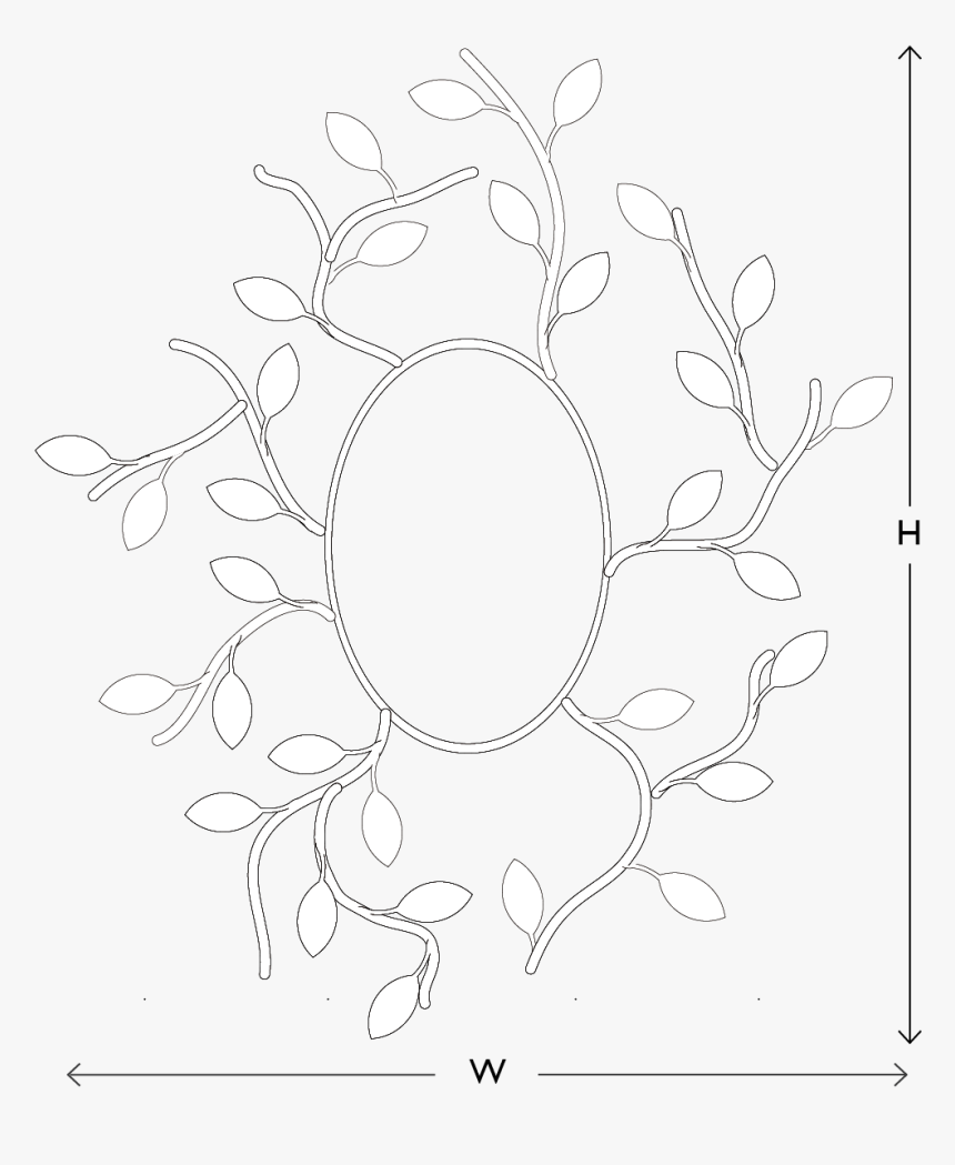 Customise Your Foliage Oval Contemporary Mirror - Rose, HD Png Download, Free Download