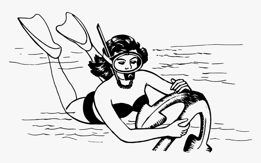 Scuba Diver 2 Clip Arts - Woman Scuba Diver Clipart, HD Png Download, Free Download