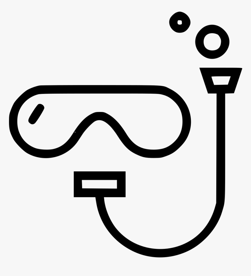 Goggles Scuba Diving Equipment Ocean Sea - Scuba Diving Drawing Easy, HD Png Download, Free Download