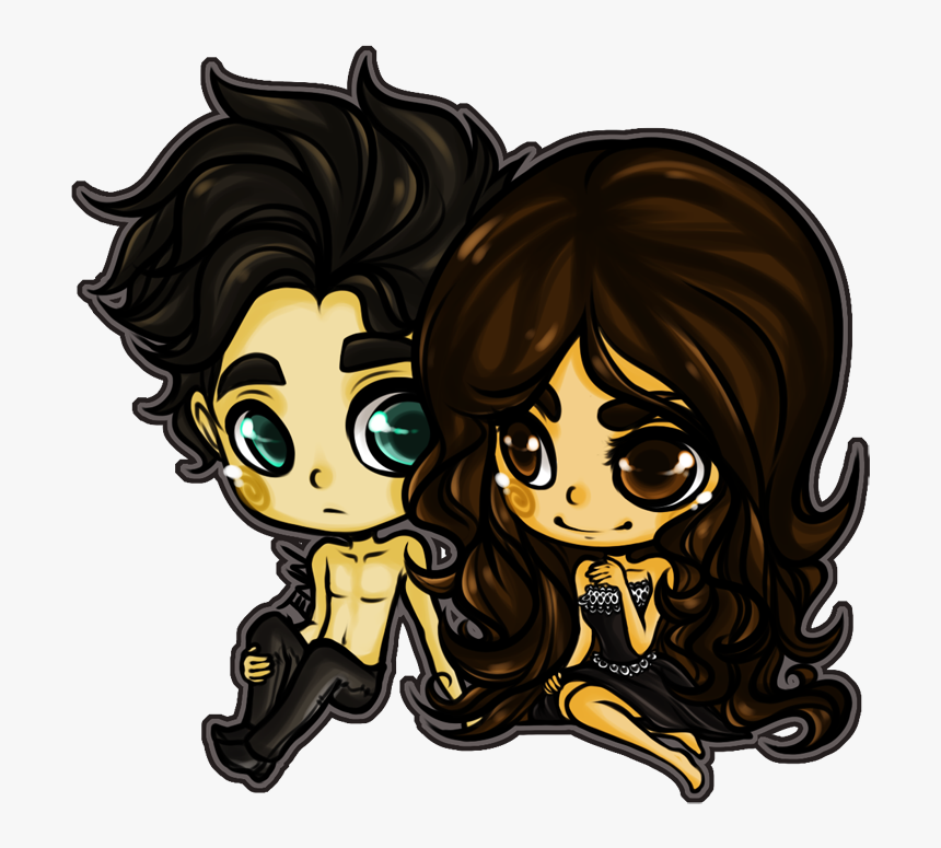 Vampire Diaries Cartoon Elena And Damon, HD Png Download, Free Download