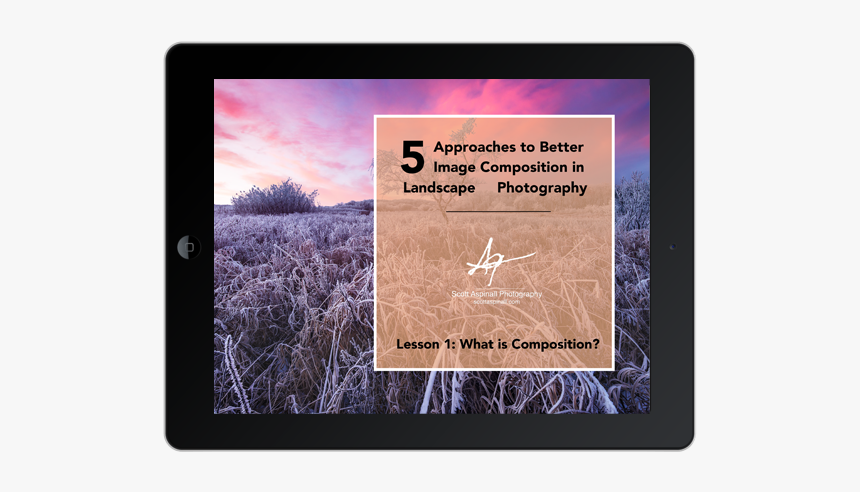 Landscape Photography Composition Course On Ipad Screen - Tablet Computer, HD Png Download, Free Download