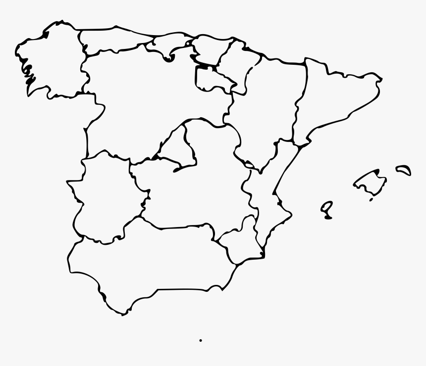 Map Of Spain Clip Arts - Blank Regions Of Spain, HD Png Download, Free Download