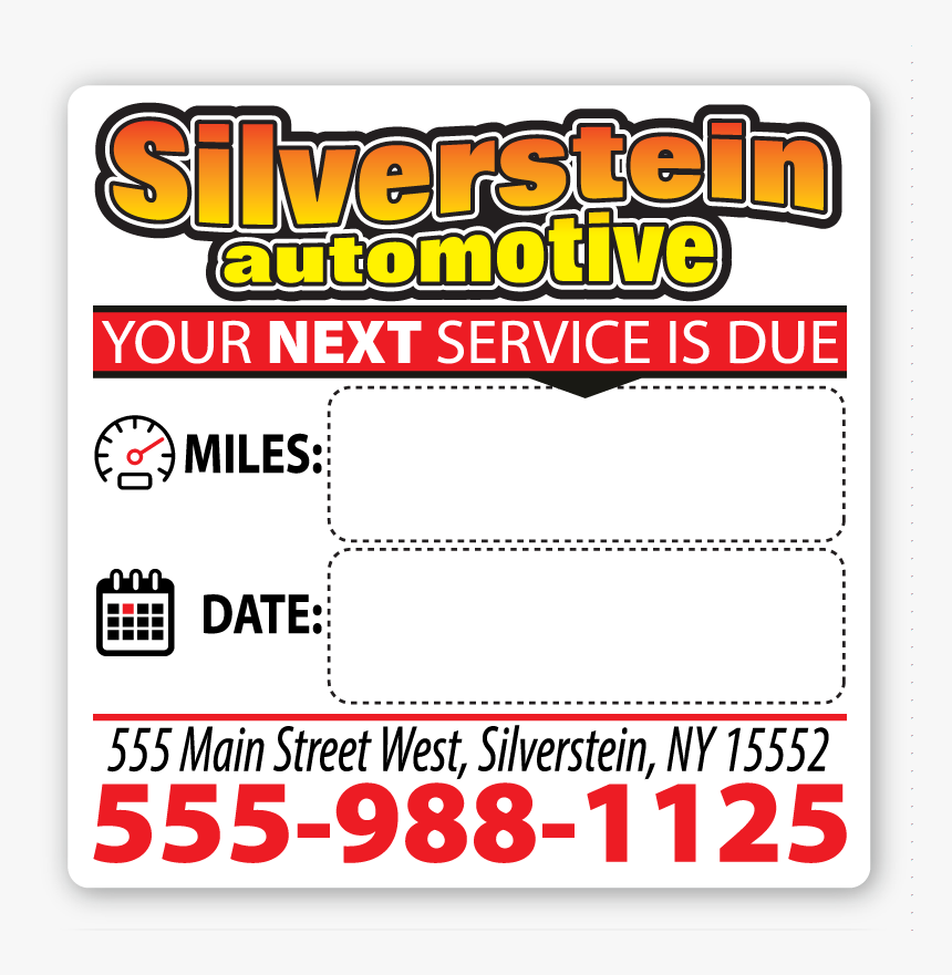 Personalized Custom Full Color Oil Change Reminder - Parallel, HD Png Download, Free Download