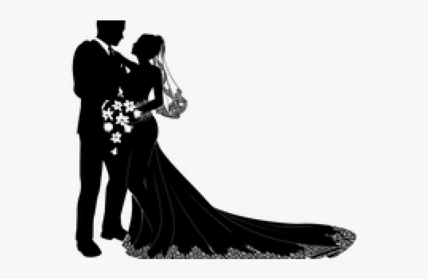 Wedding Couple Silhouette Png, Transparent Png, Free Download